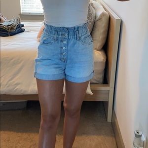 EXPRESS Paperbag Jean Shorts